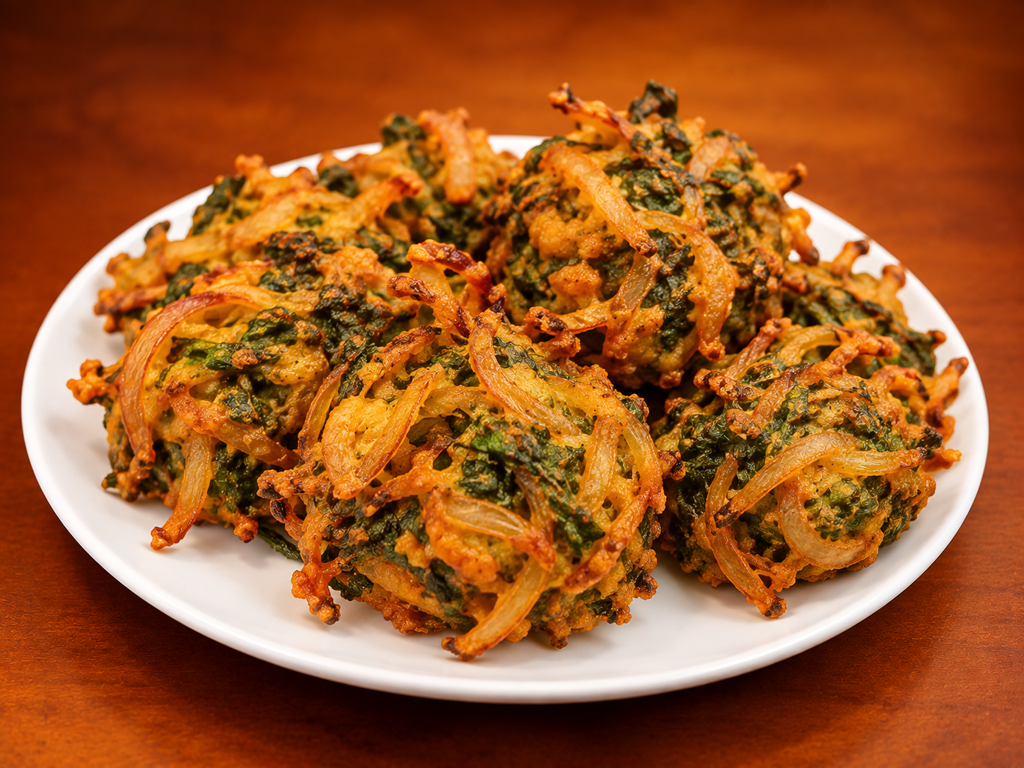 Onion and Palak (Spinach) Bhaji